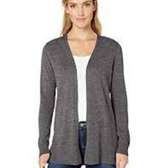 Women's Basic Grey open front Cardigan Casual Size Medium Lightweight - Picture 1 of 4